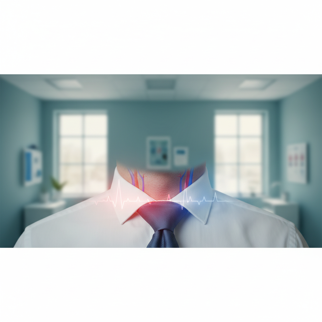 Tight neckties can reduce blood flow to the brain and increase eye pressure, which may affect glaucoma diagnosis and treatment.