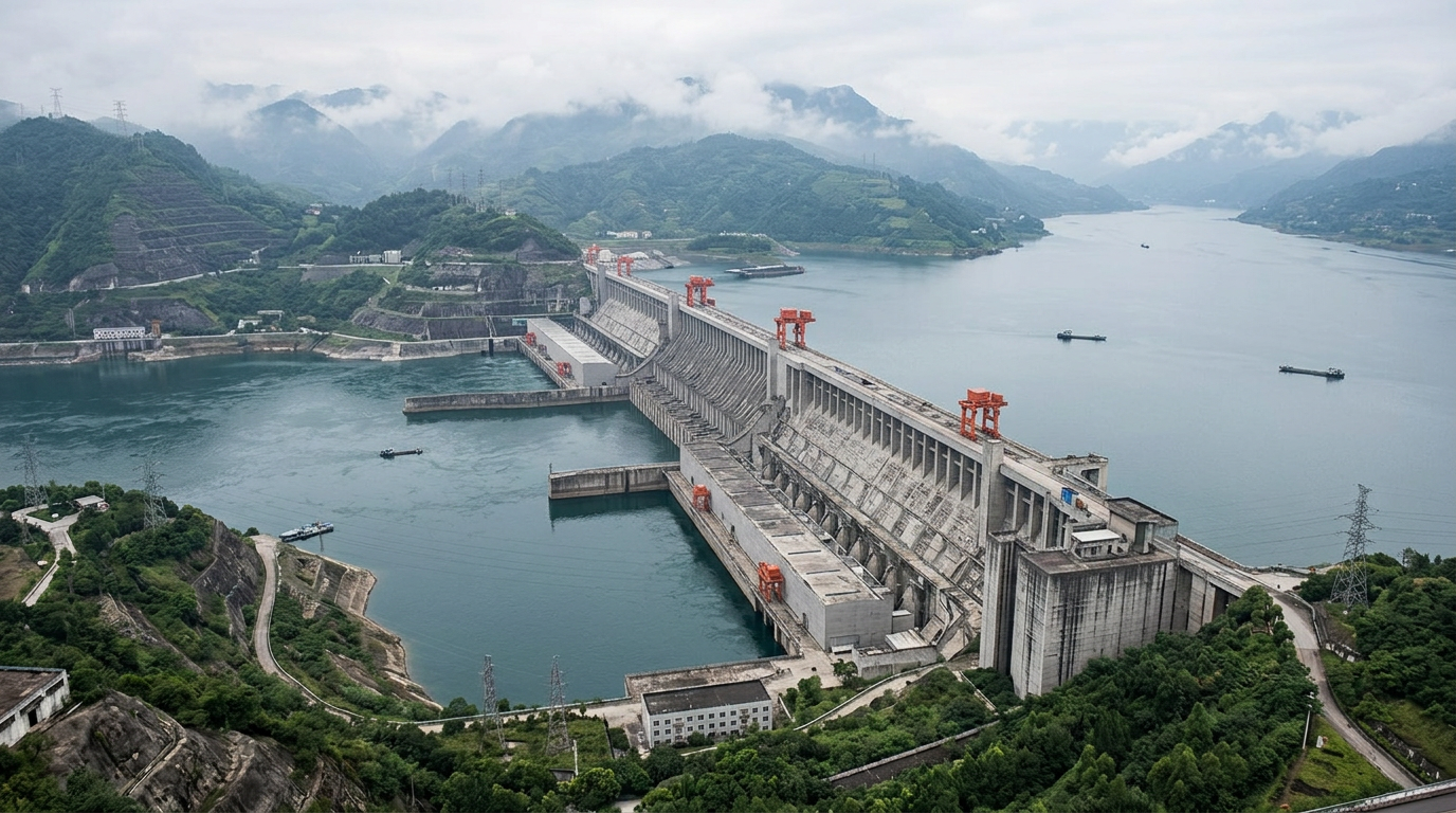 Three Gorges Dam's mass redistribution lengthens Earth's day by 0.06 microseconds.