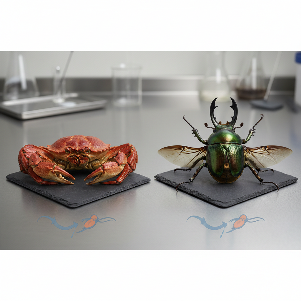Crustacean limbs vs insect limbs comparison.
