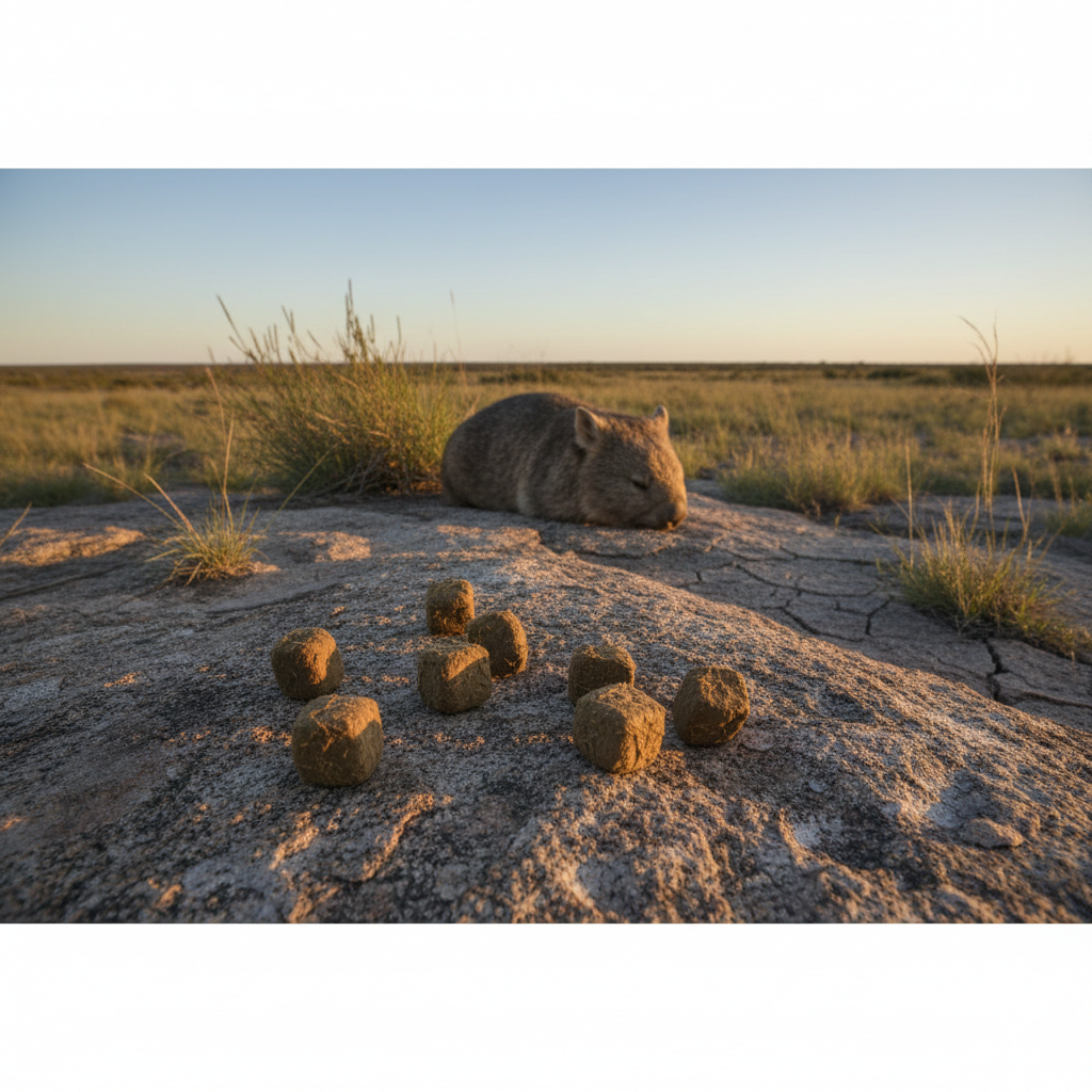 Wombat cube-shaped poop.