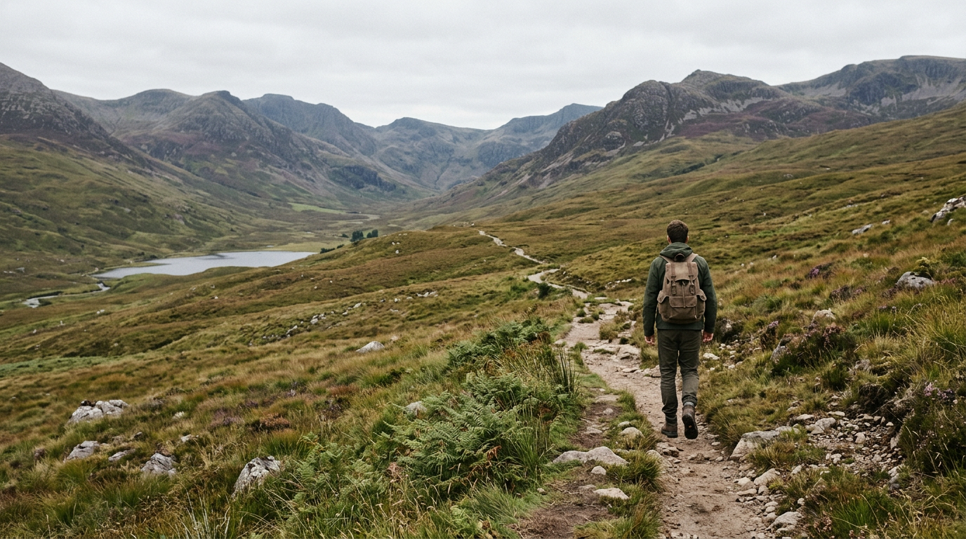Traveler with no fixed plans in beautiful natural landscape