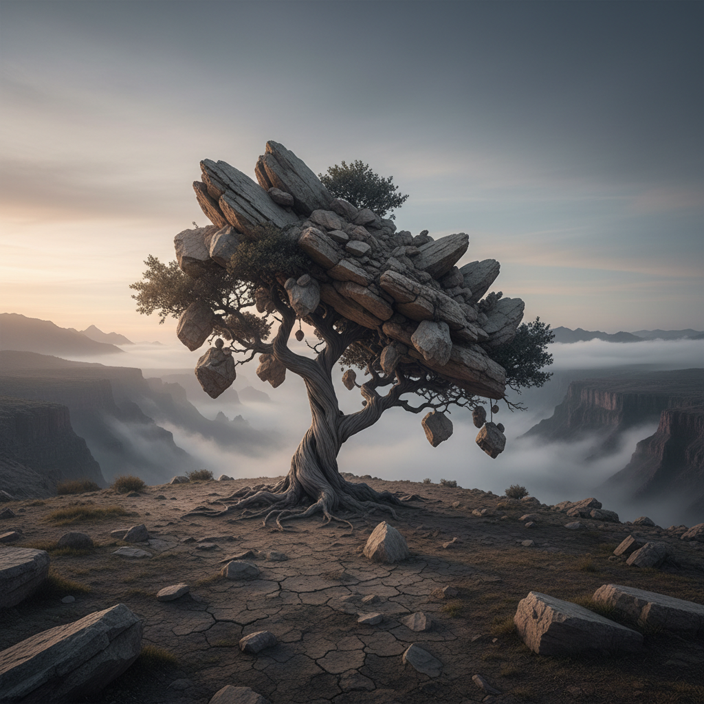 Man waiting anxiously, a heavy burden on shoulders