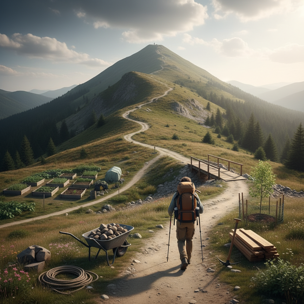 Hands using tech, planning.