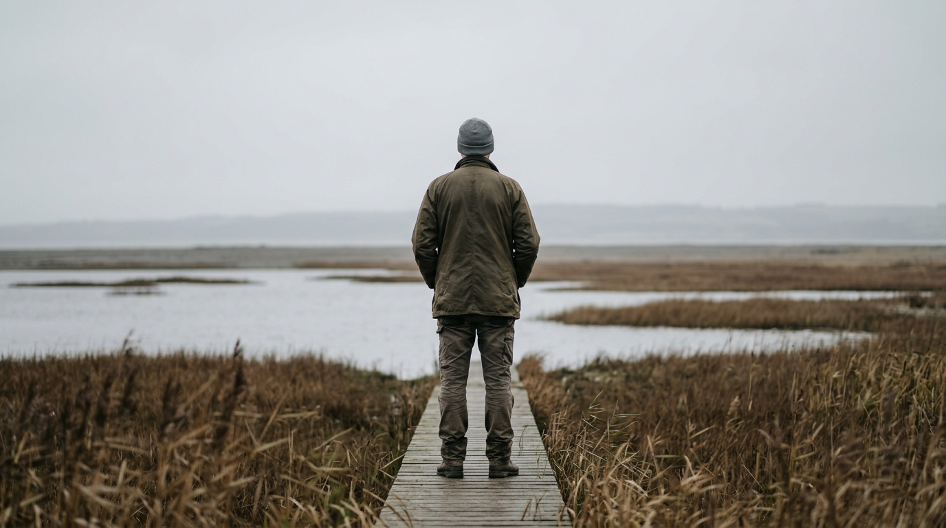 Man tested by circumstances, revealing his true character and inner self.