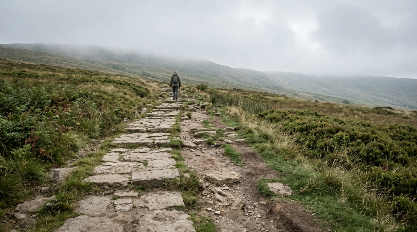 Stepping stones of discouragement and failure leading to success.