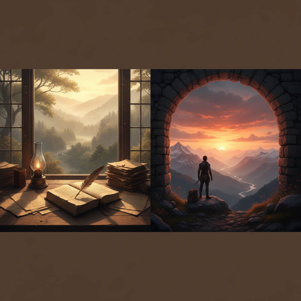 Man writing in a notebook outdoors.