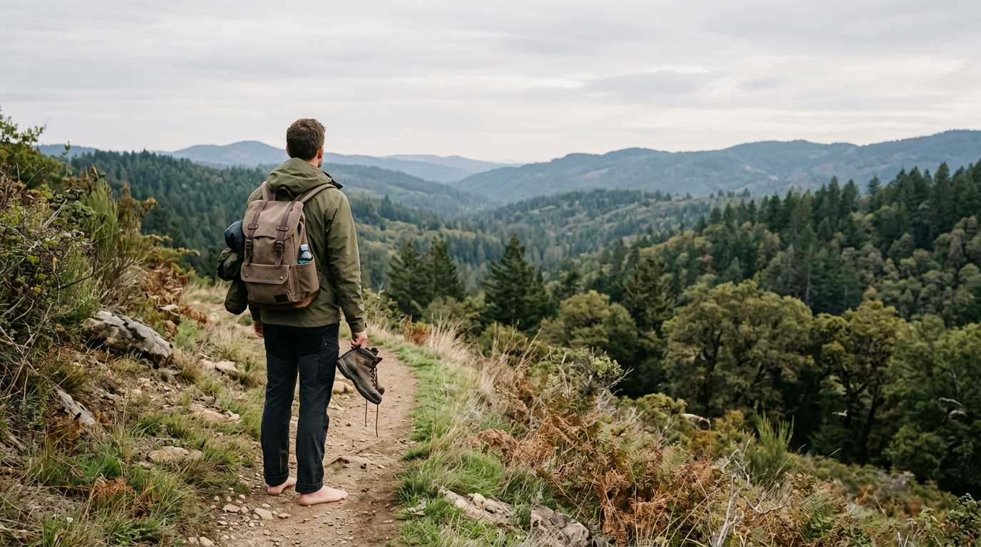 Man enjoying a peaceful moment outdoors.
