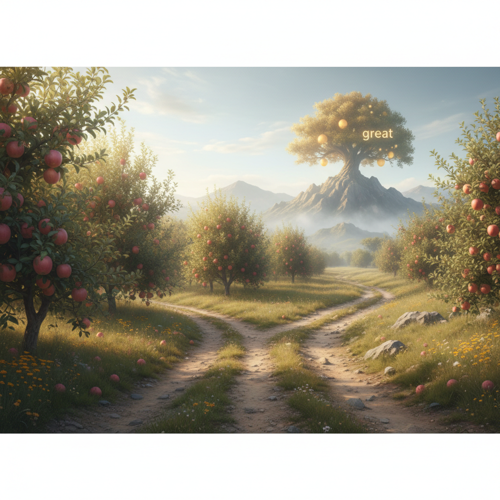 Man reaching for a star while leaving behind a balloon.