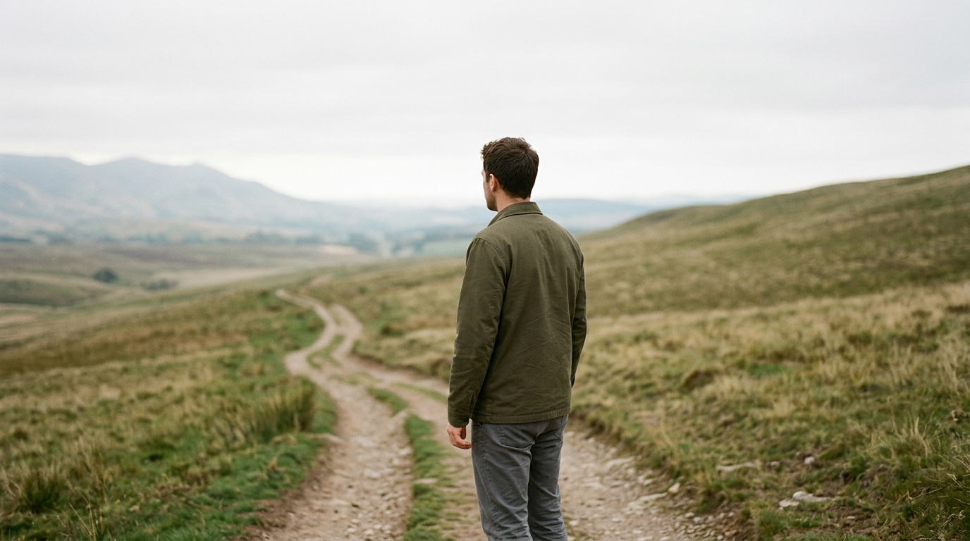 Person looking determinedly forward, symbolizing self-worth and future goals.