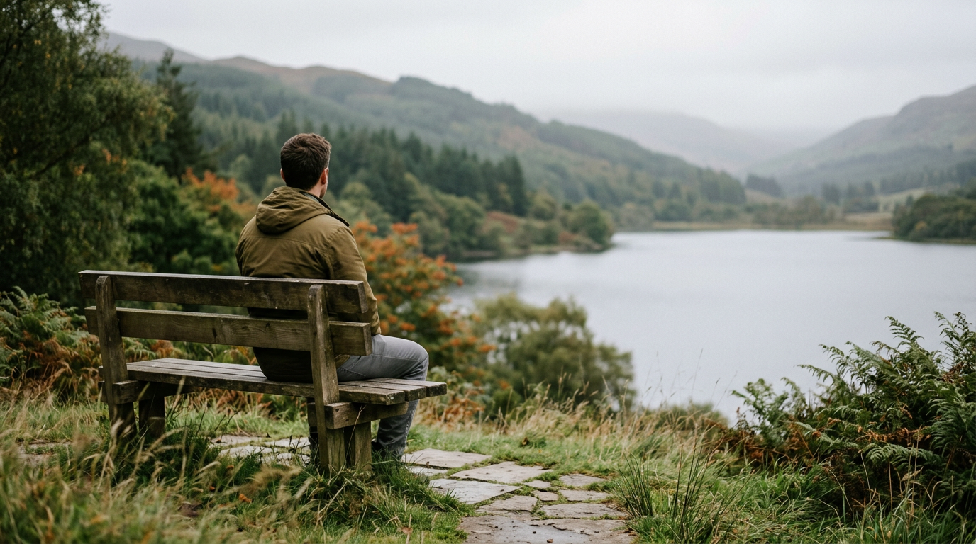 Person looking thoughtfully in a mirror, symbolizing self-awareness as the start of wisdom.