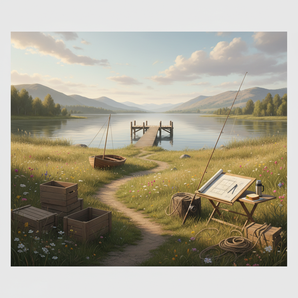 Man making plans while life happens in background