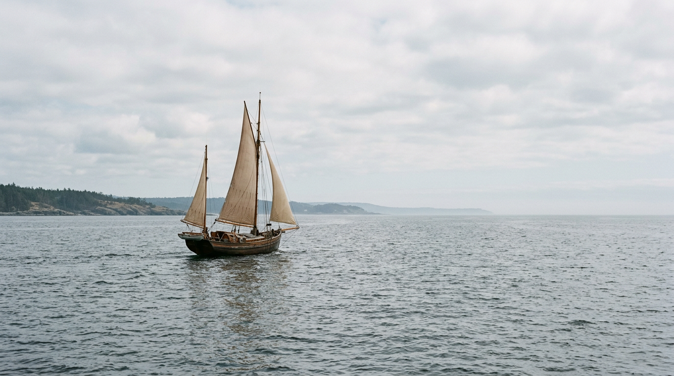 Man looking at a vast ocean from the shore, symbolizing courage and exploration