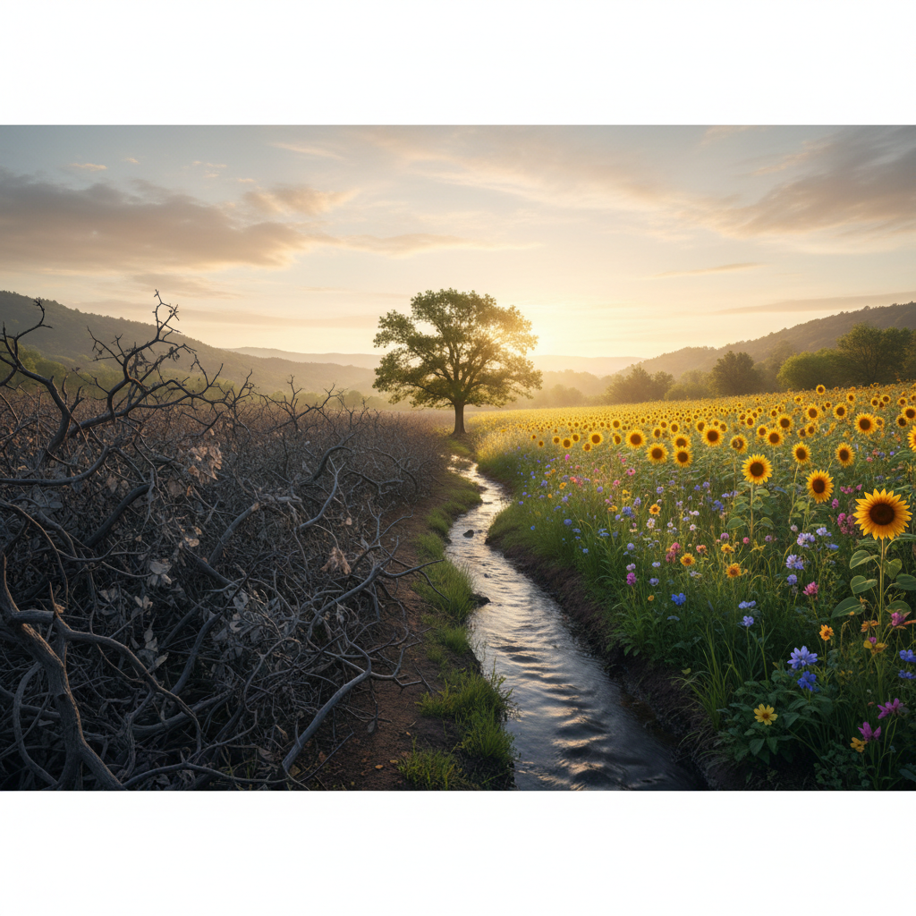 Positive thoughts replacing negative ones for a better mindset