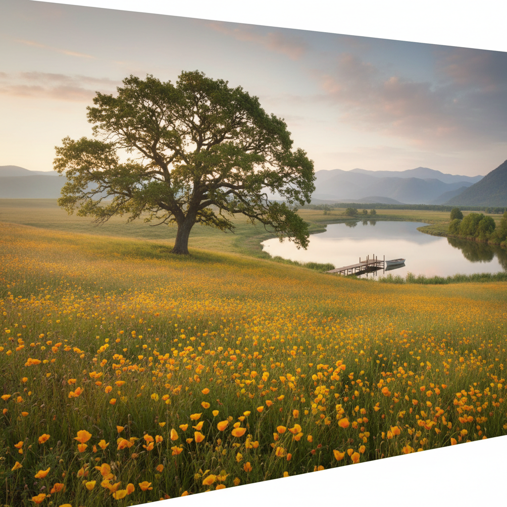 A person smiling while reaching for a sunset.