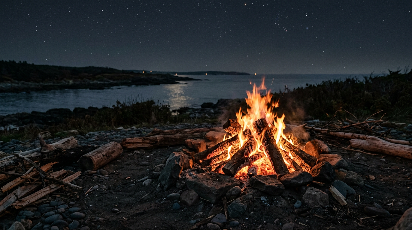The blazing fire makes flames and brightness out of everything thrown into it.