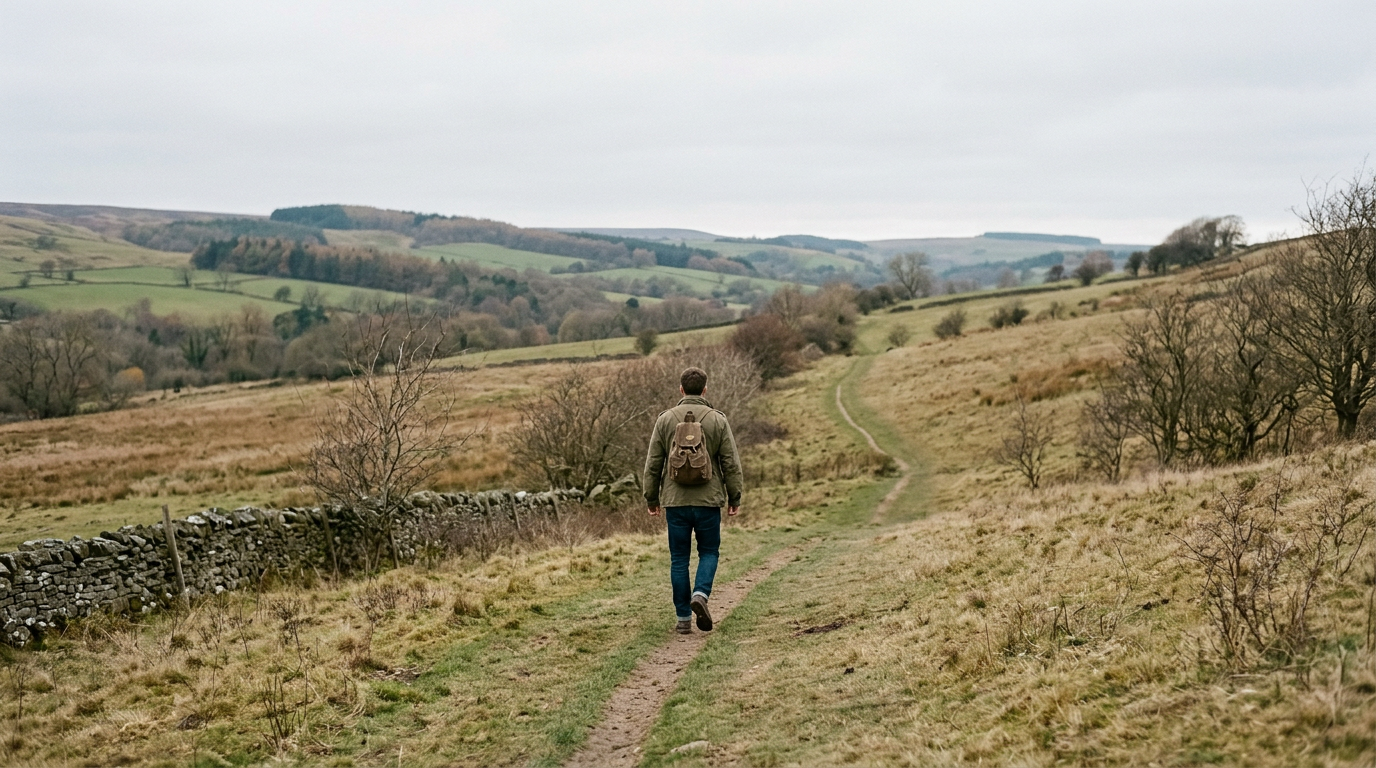 Man choosing long-term goals over instant gratification at a crossroads