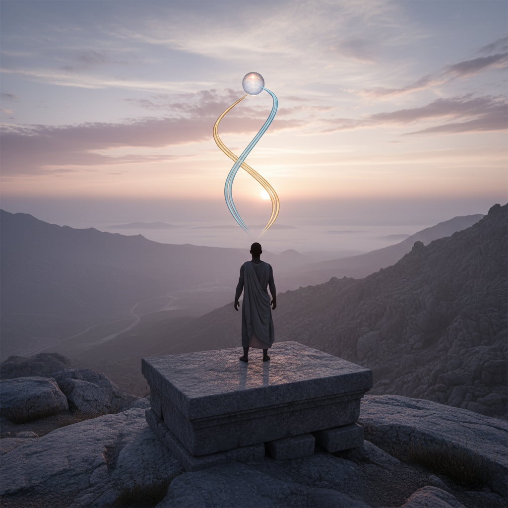 Man thinks, internal monologue with speech bubbles.