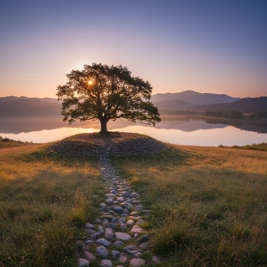Man looking thoughtfully at swirling galaxy, representing the vastness of the universe.