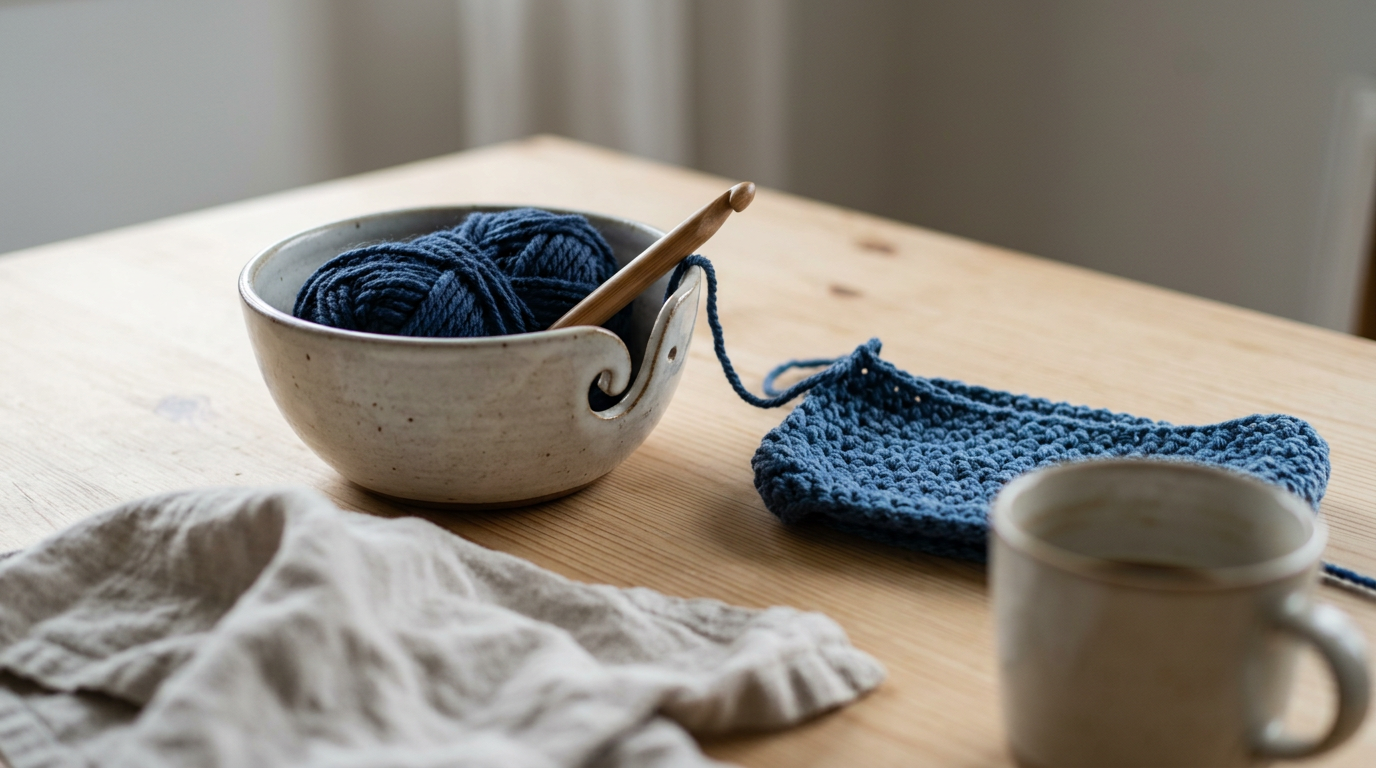 Diverse group of people creating diverse projects, including crochet, cooking, and filmmaking.