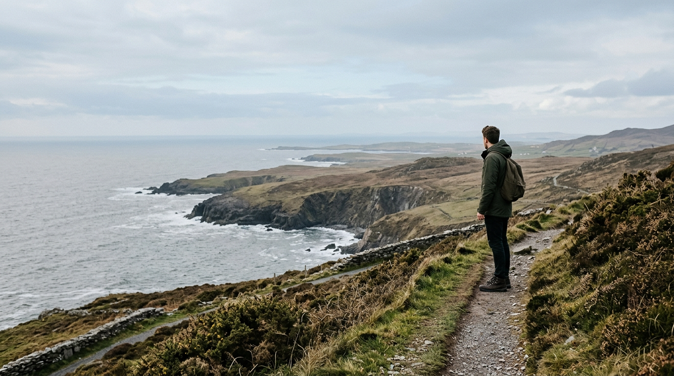 Courage vs. comfort choice: person standing at a crossroads.