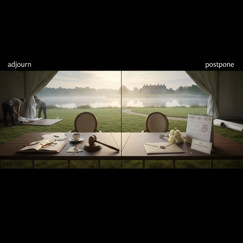 Adjourn vs. Postpone: Common Confusion explained