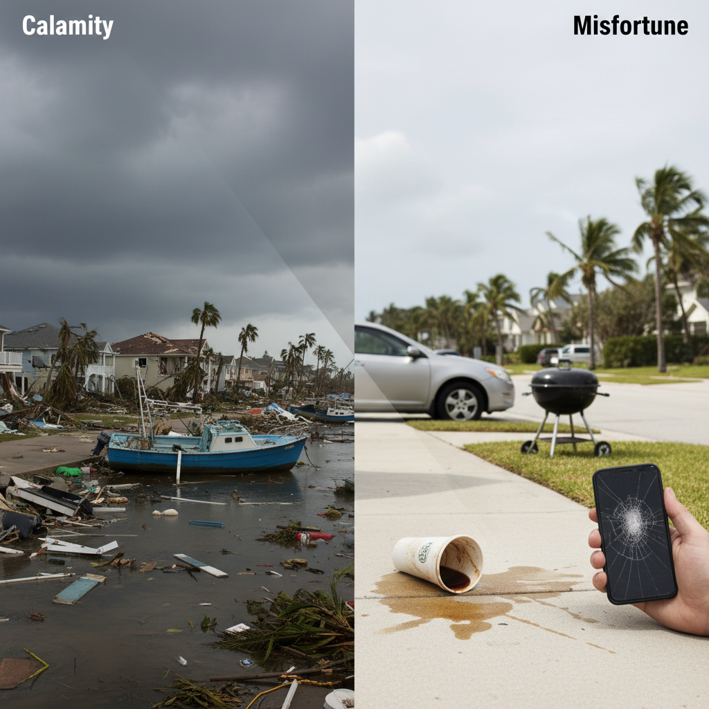 Calamity vs. Misfortune: A dark, stormy clash