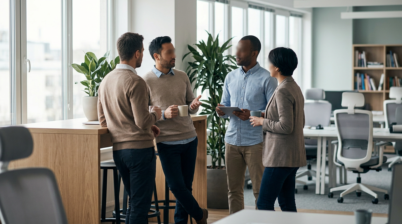 Conflab - A group of people in a lively discussion.