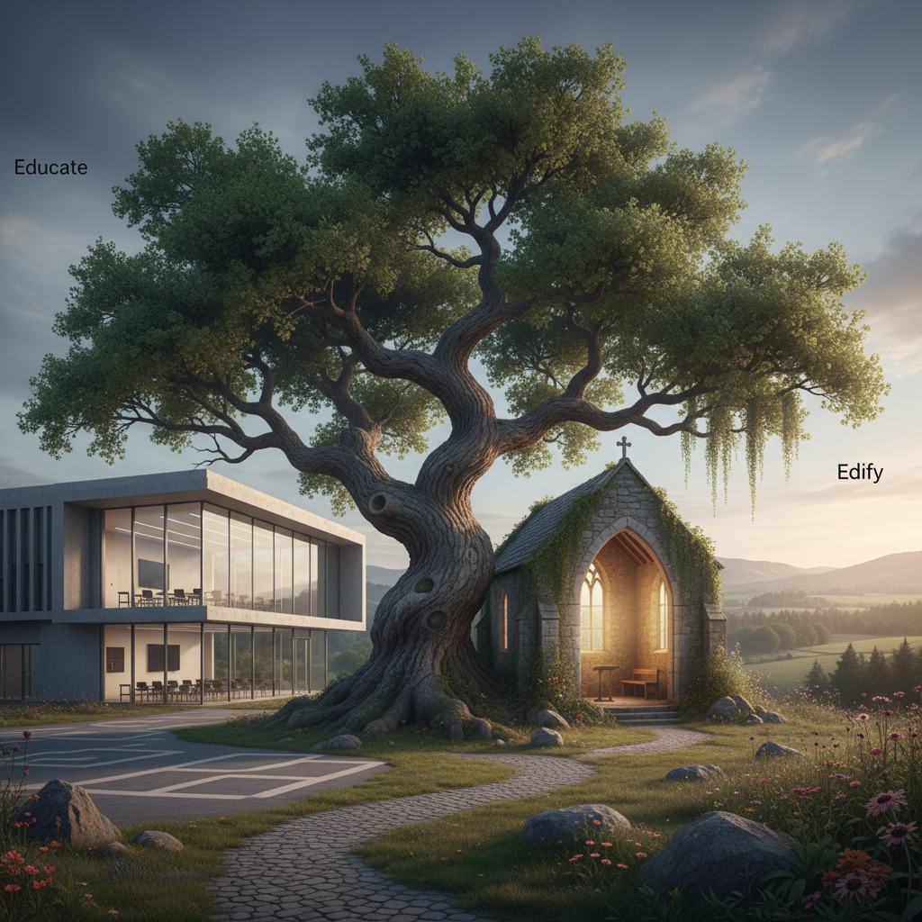 Edify vs. Educate concept illustration.