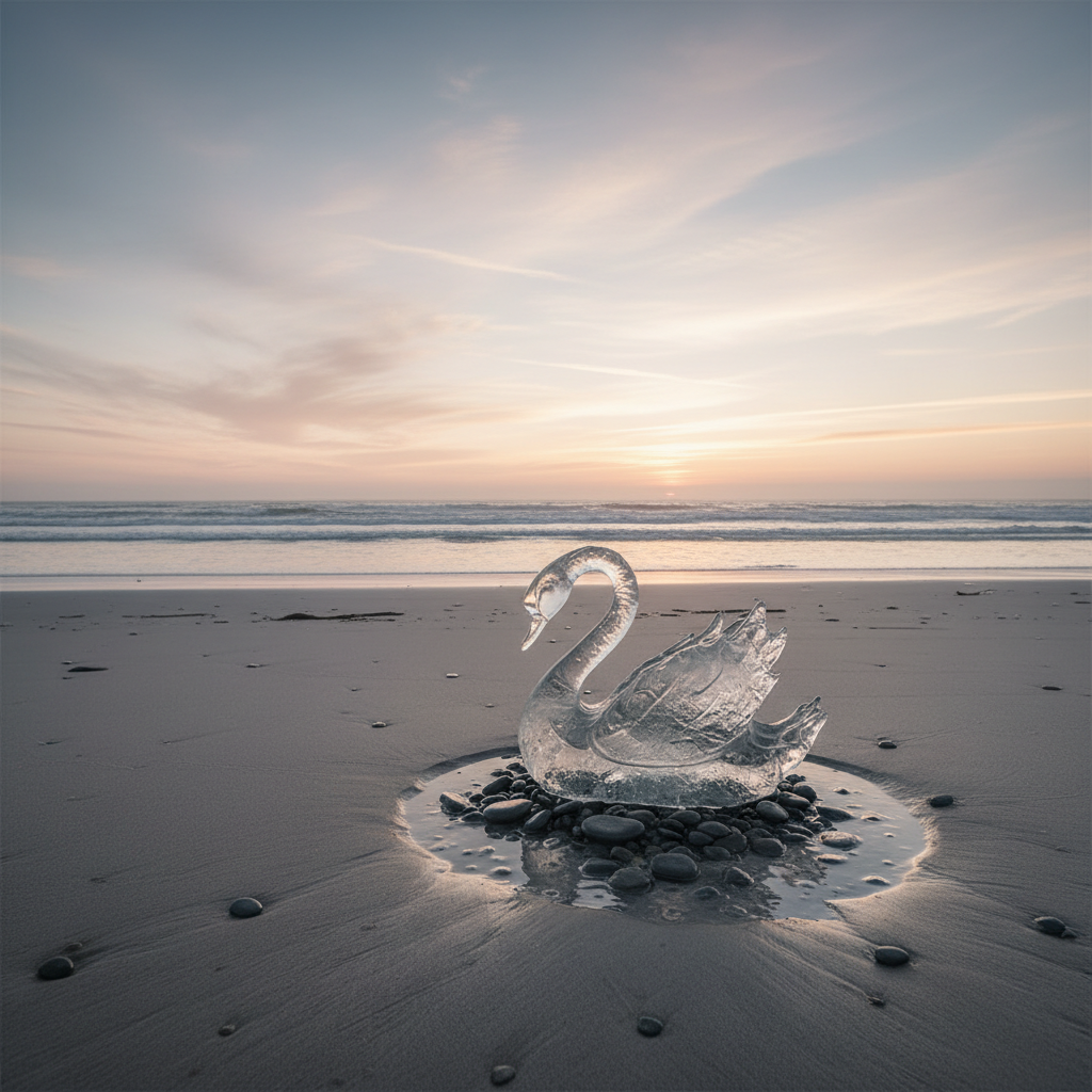 Abstract art featuring flowing blues and whites.