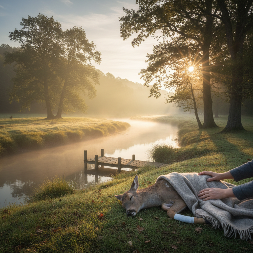 Woman receiving palliative care, comfortable and supported, with a caring medical professional.
