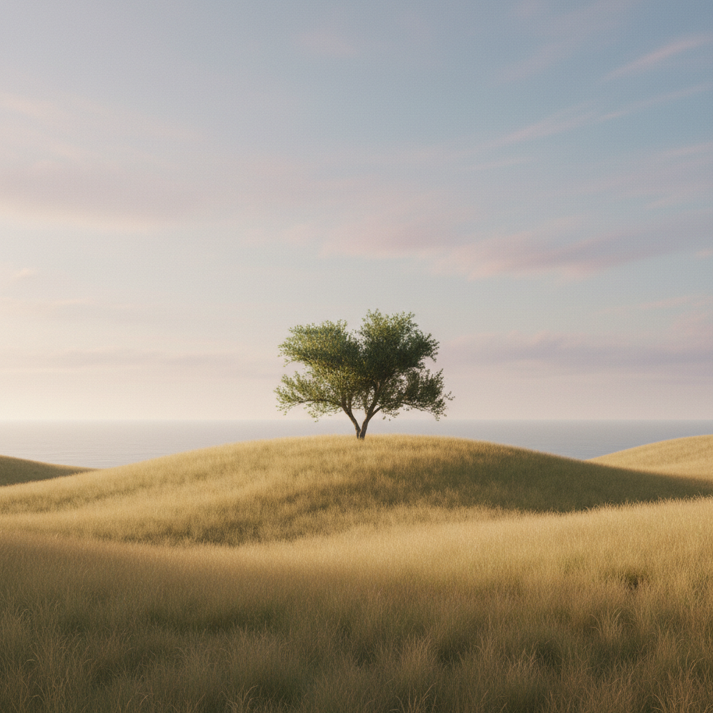 Optimistic painting of a smiling man in a historical setting.