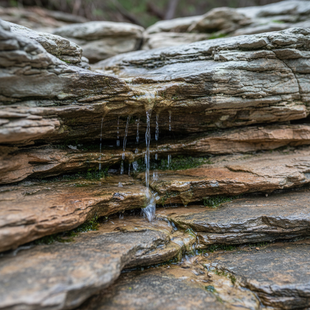 Percolation: Coffee brewing process visualized, showing water dripping through coffee grounds.