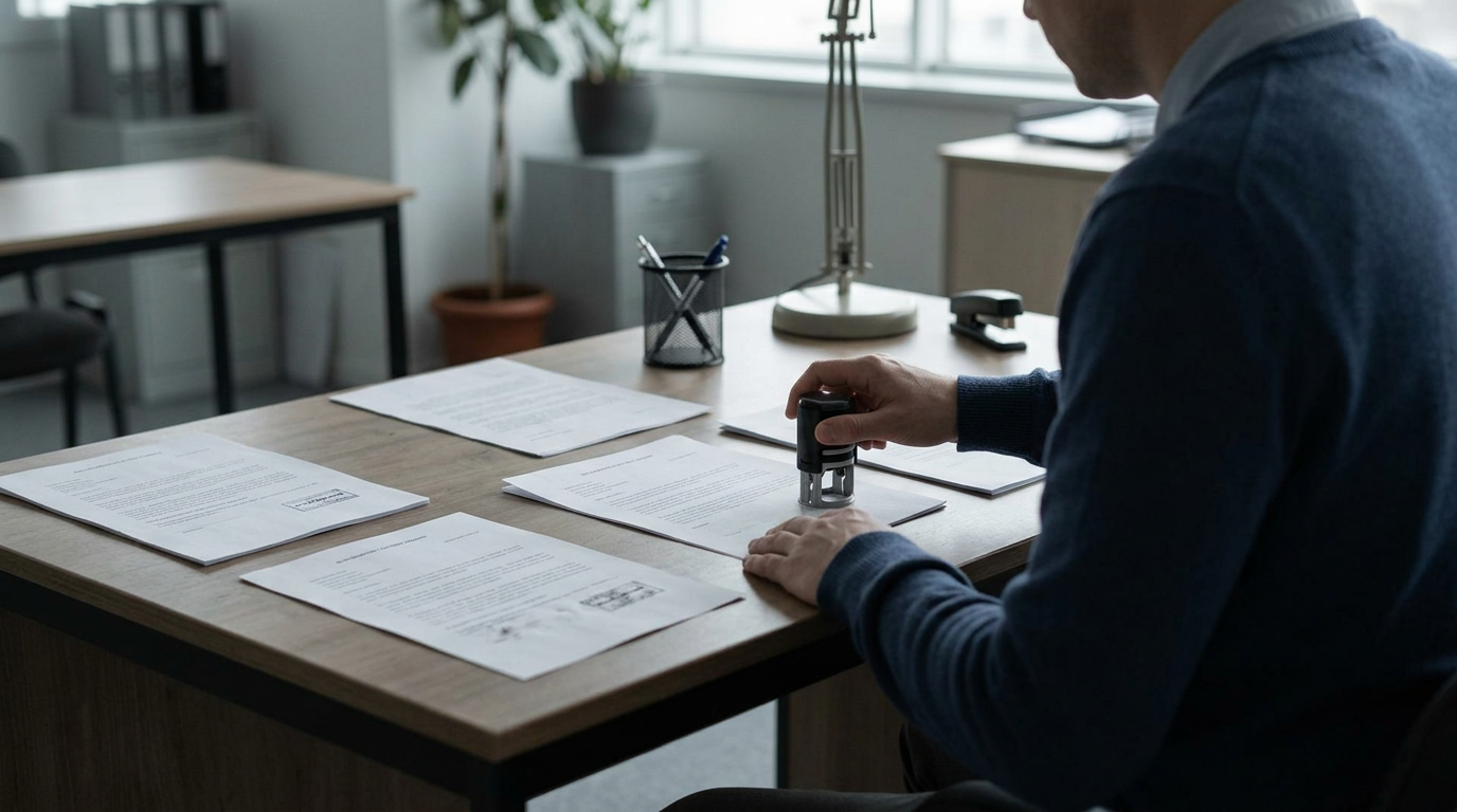 Man looking bored, staring blankly at a computer screen with a messy desk.
