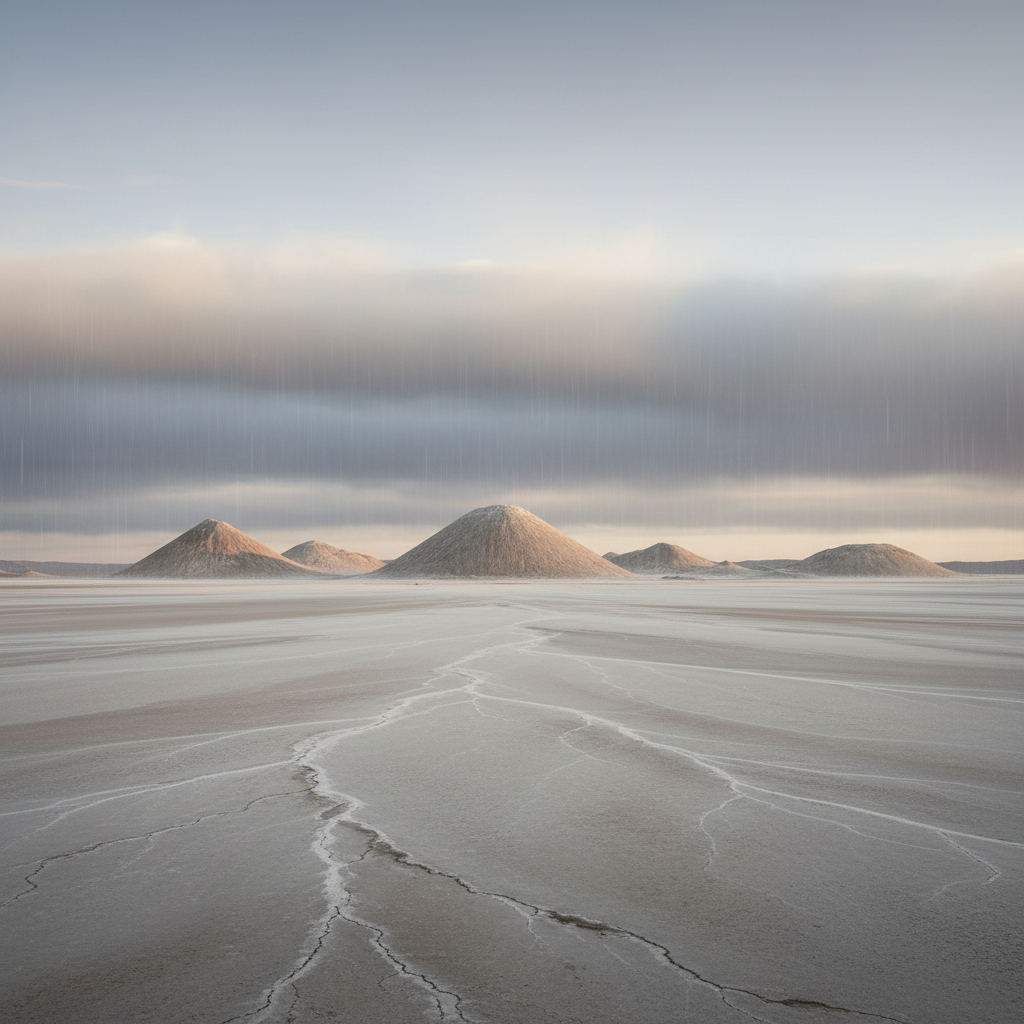 White powder precipitate in a beaker.