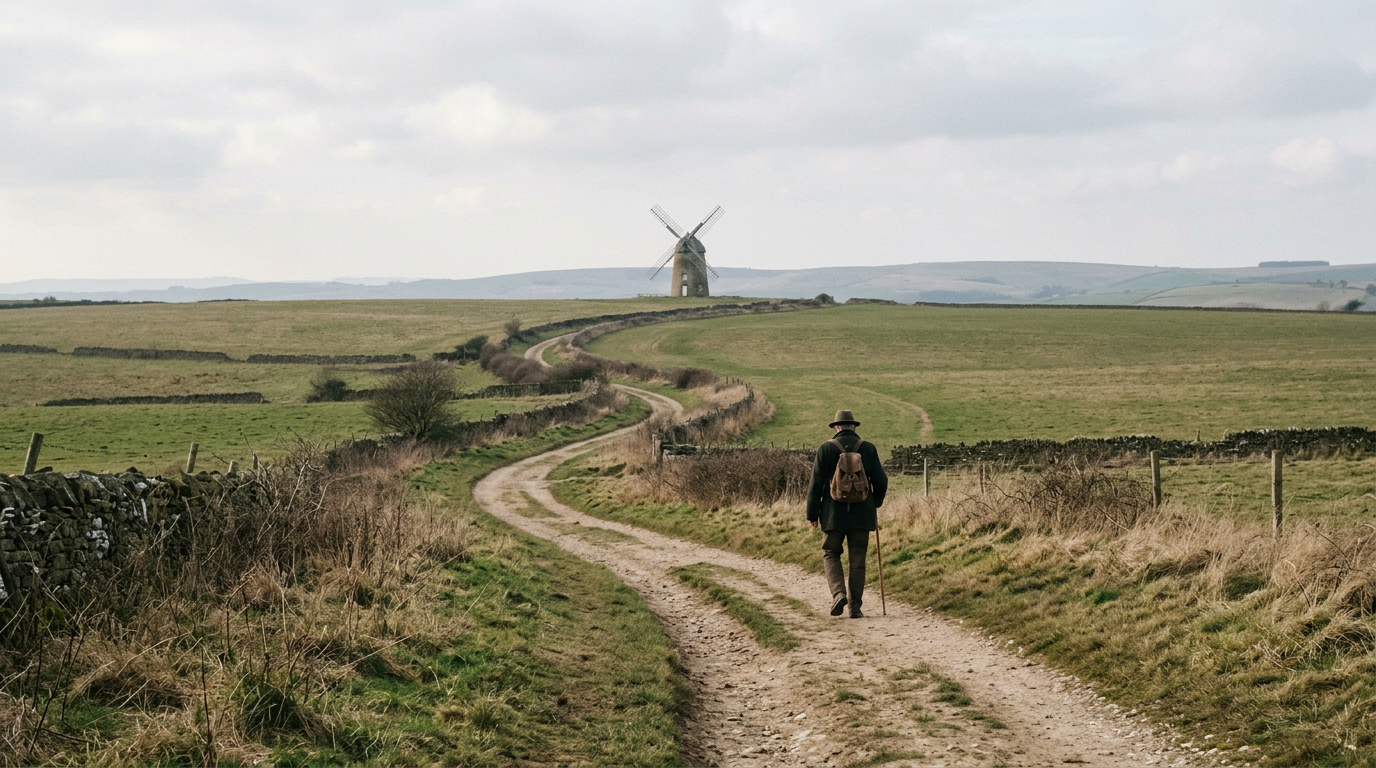 Quixotic: A man on a charging horse, representing idealism and unrealistic pursuits