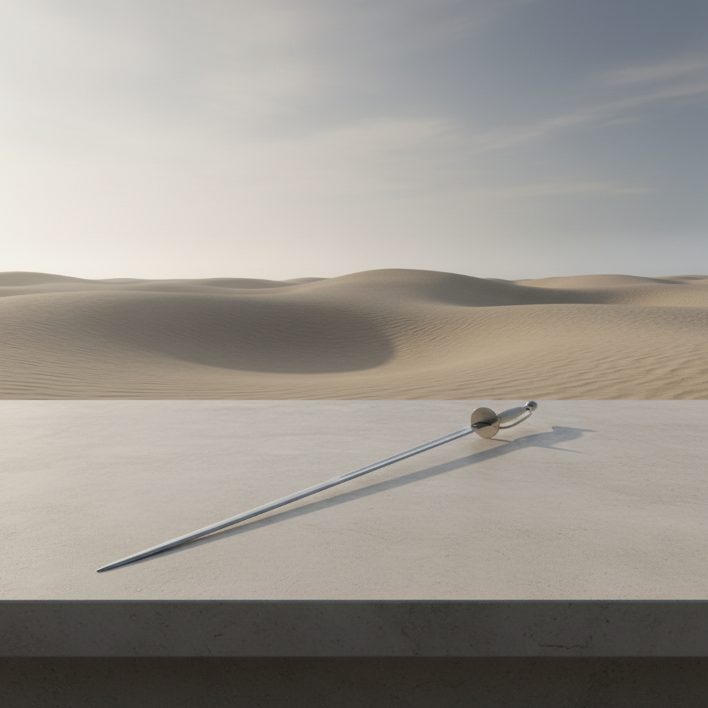 A rapier sword, sharp and elegant, for fencing.