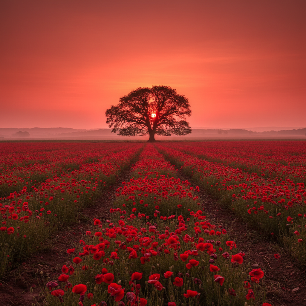Sanguine color swatch, vibrant red-orange shade